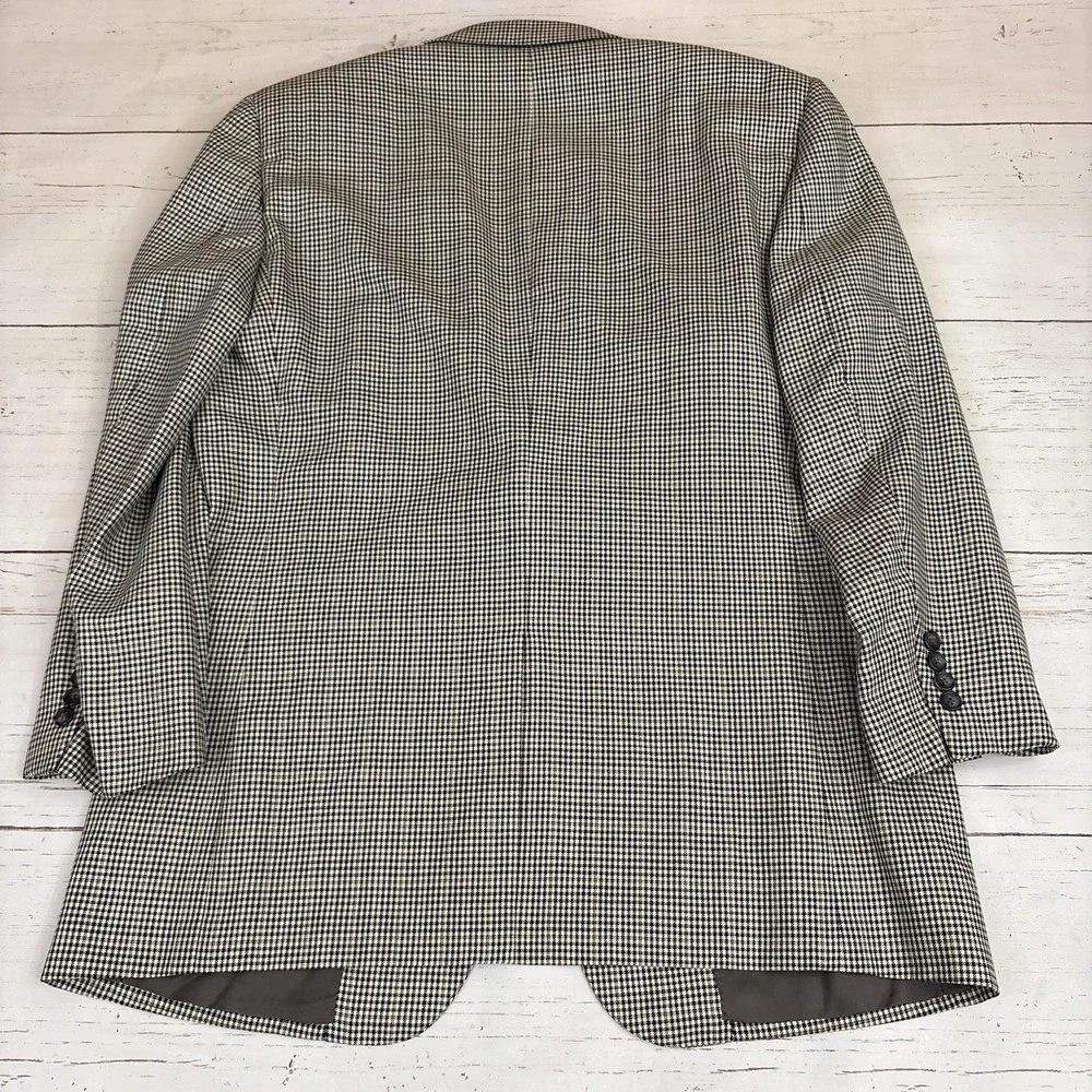 Maus Hoffman Blazer Sport Coat UNstructured Mens 44R Check Wool Silk Tweed Italy